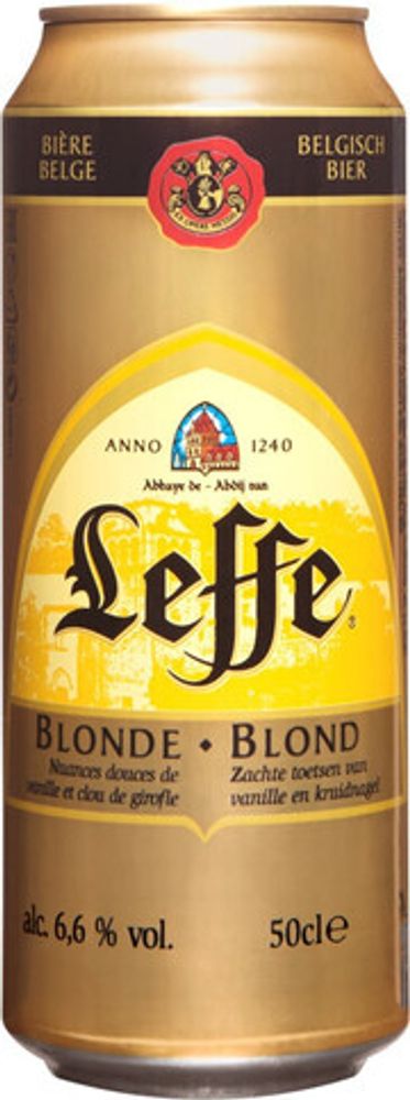 Пиво Леффе Блонд / Leffe Blonde 0.5 - банка