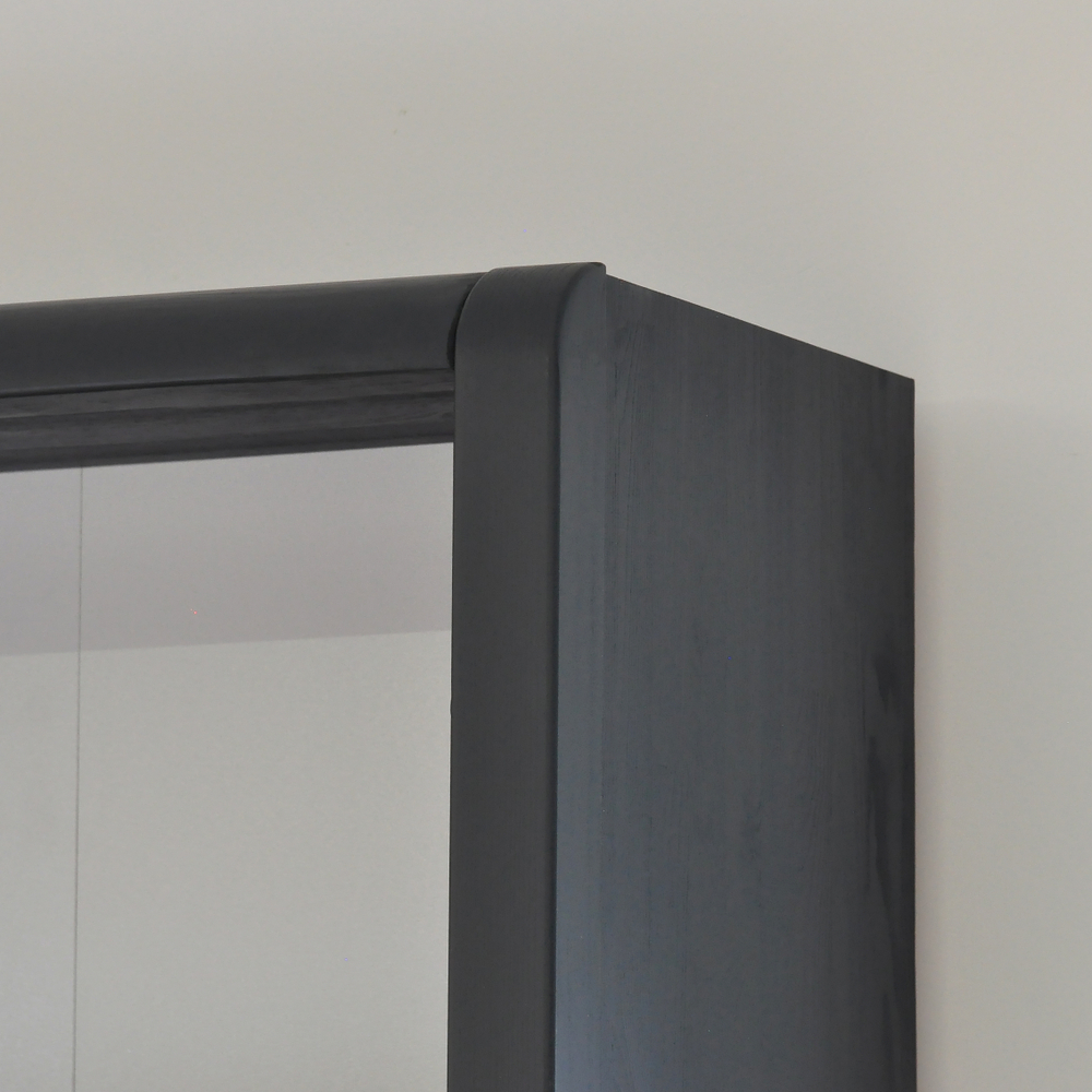 Книжный шкаф, 86х39х211, Мадейра, стеллаж, с полками, из массива дерева, серый, Dipriz