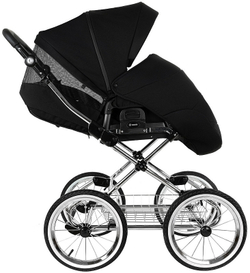 Детская коляска Roan Bass Next Classic d14 2.0 2 в 1 BSNC/95/2 Caviar/Black/руч.Cappuccino