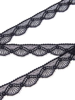 02-32 Кружево узкое эластичное 3 см, черный 170