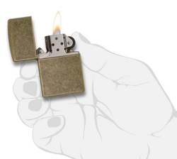 Зажигалка ZIPPO Classic Anitque Brass  Chrome™ ZP-201FB