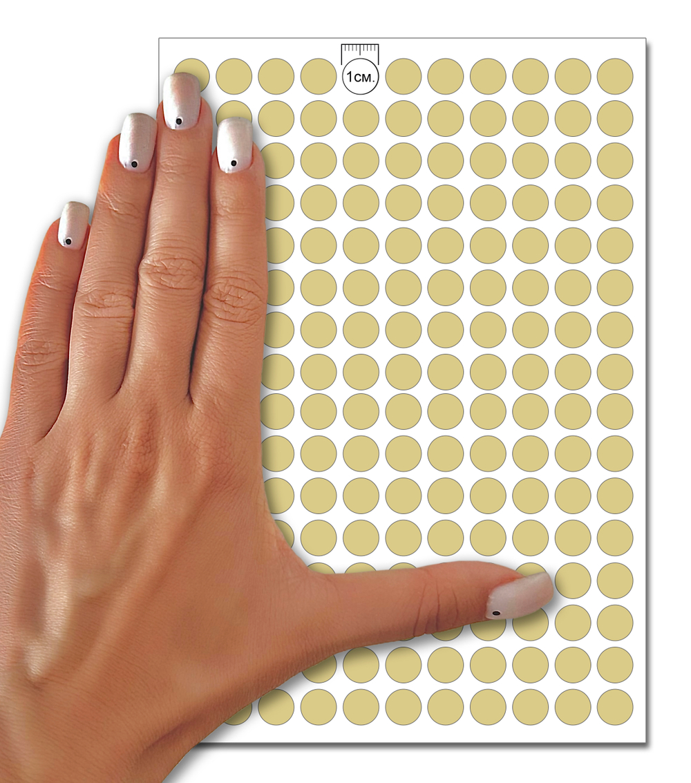 Бежевые виниловые наклейки для маркировки Policomprint М10, 10 мм.