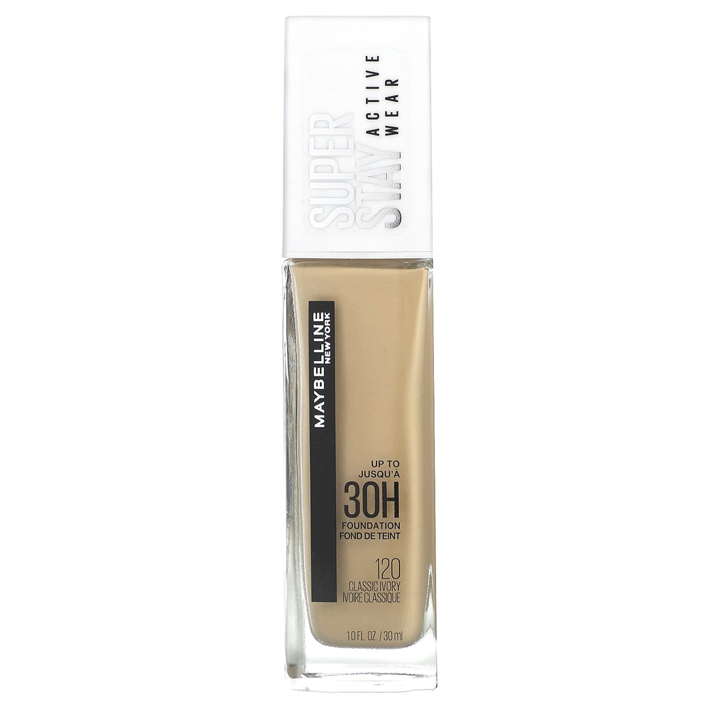 Maybelline, Super Stay, тональная основа для активного ношения, 120 классических оттенков слоновой кости, 30 мл (1 жидк. унц.)