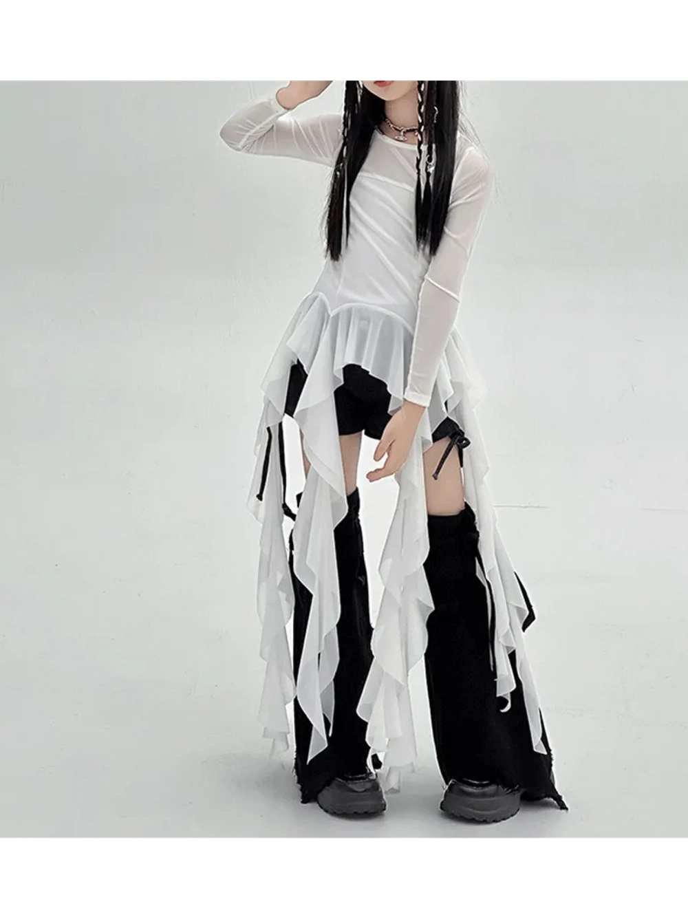 Лонгслив с воланами