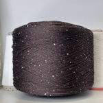 LINETTE PAILLETES - 80% лен, 20% п/а, микропайетки 2мм, ; 450м\100гр; цвет: коричневый, пайетки серебро