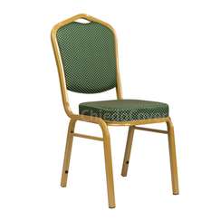 Стул Хит 25мм - алюминиевый каркас, золото, зеленая корона