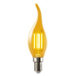 LED-CW35-5W-AMBER-E14-VLF Лампа светодиодная Vintage. Форма свеча на ветру. янтарная колба. Картон. TM Volpe