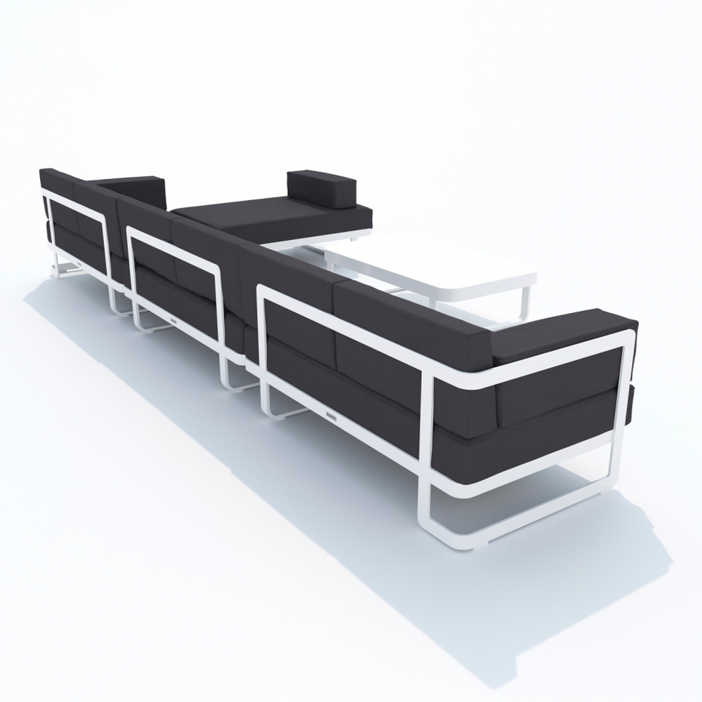 Лаунж зона угловая Ideal Patio ТЕСОРА антрацит - белый каркас