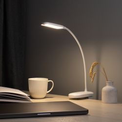 Настольный светильник ЭРА NLED-525-6W-W светодиодный аккумуляторный на прищепке белый