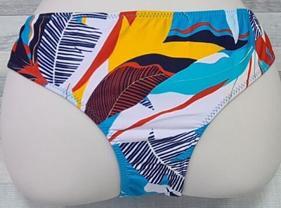 Пляжные трусики-бразилиана с ярким растительным принтом (Размер: XL) (Цвет: разноцветный)