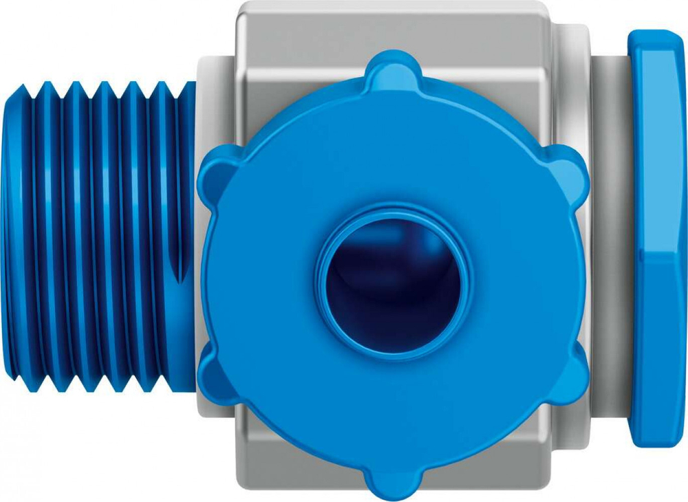 Штуцер ниппельный угловой с накидной гайкой Festo LCK-1/4-PK-6-KU (комплект 10 шт)
