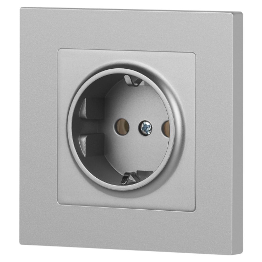 Розетка Intro Accent 6-202-03 2P+E Schuko 16А-250В IP20 СУ AL/CU алюминий