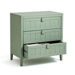 Комод для одежды, 75х35х90, Carlos, из сосны, 3 ящика, эвкалипт, Dipriz