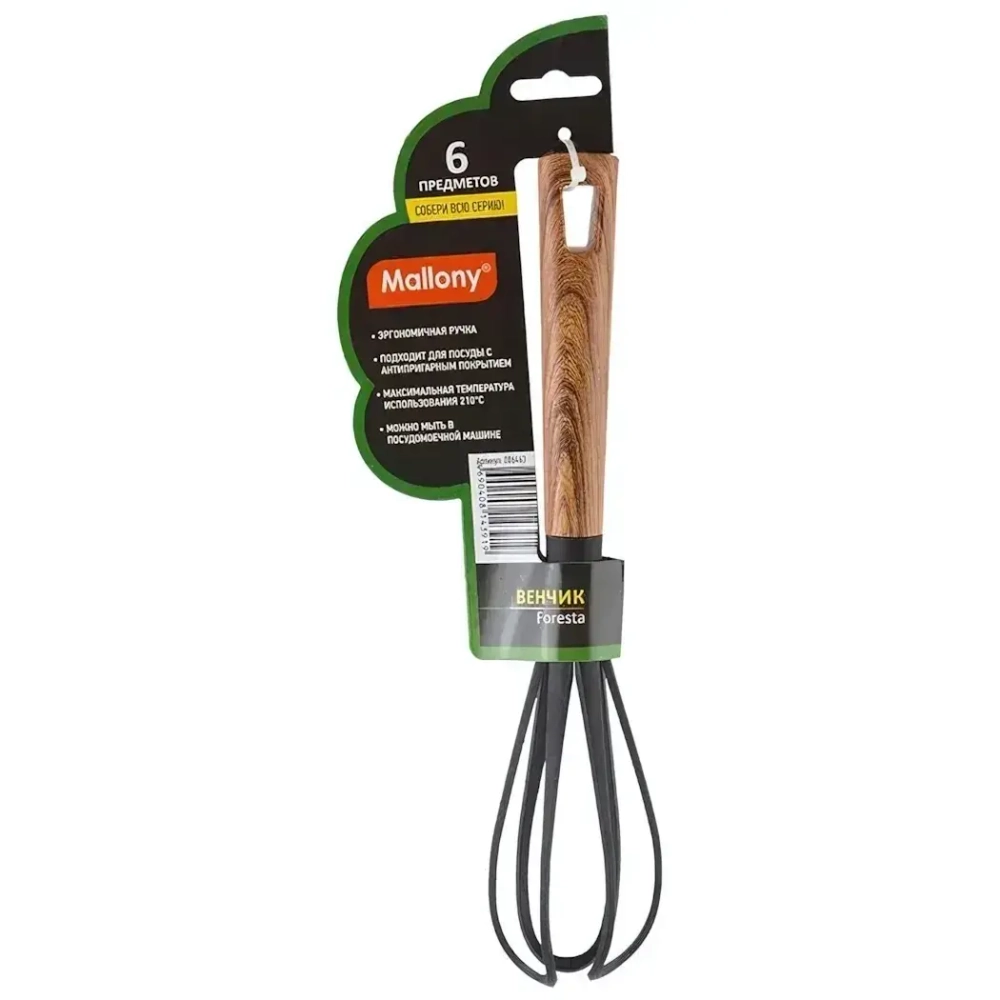 Венчик нейлон, с пластм. ручкой/дизайн под дерево, 30*7 см, FORESTA