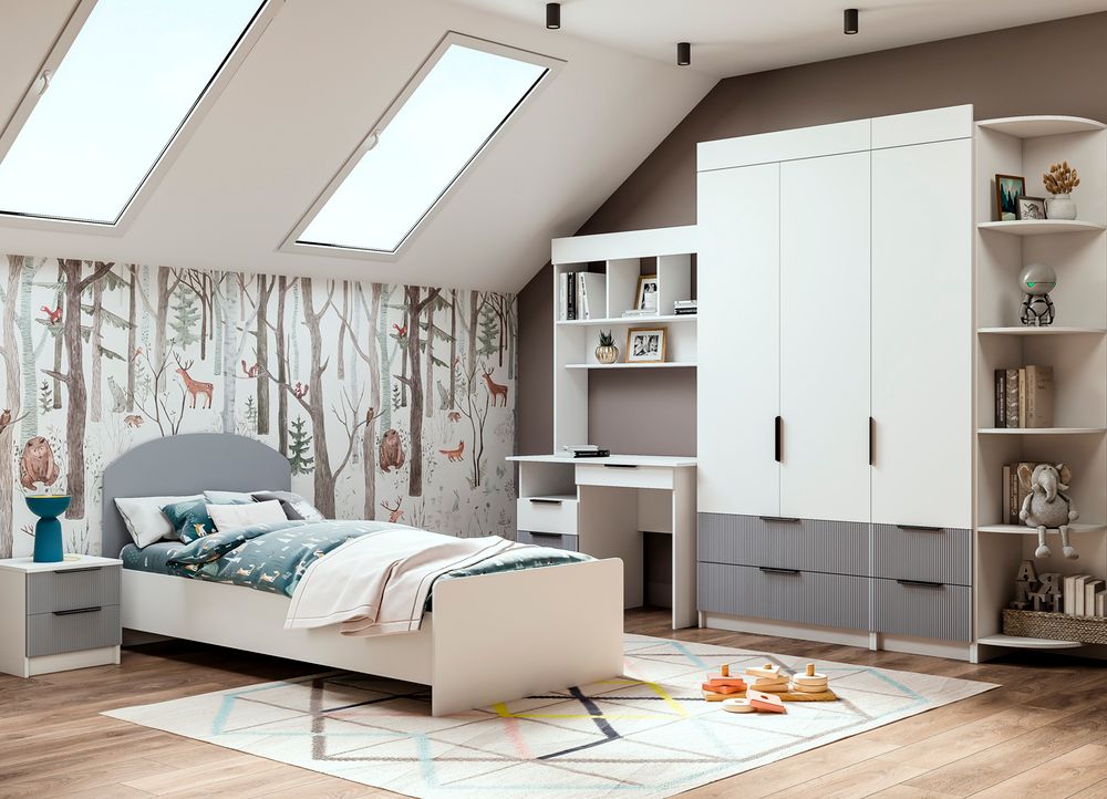 Стол письменный Лавис СТД 1070.1 (Белый/Серый эмалит)