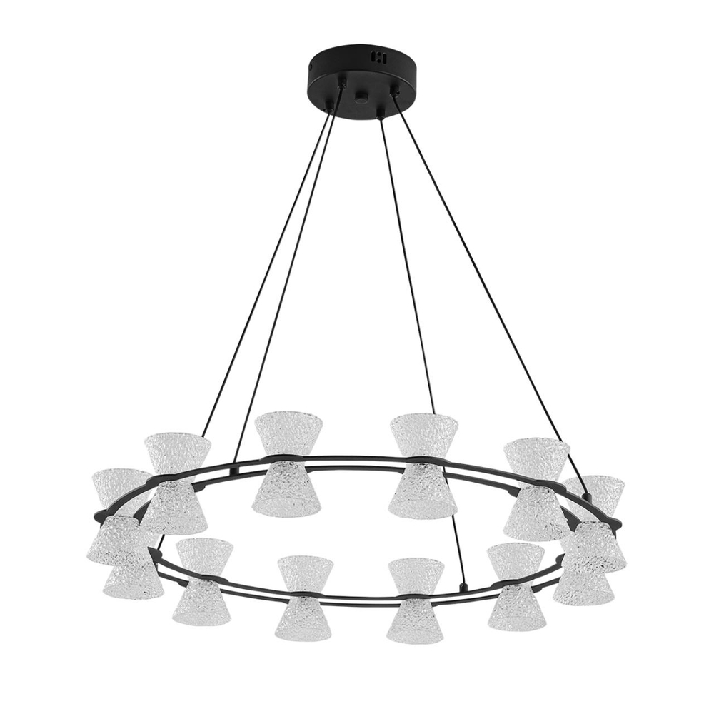 8341/42L LEDIO LN26 228 черный/прозрачный металл/акрил Люстра подвесная LED 42W 3000K 220V VINORA