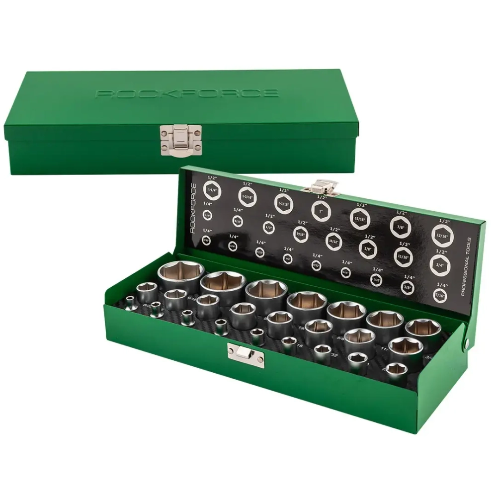 Головки 1/4'', 1/2'', набор 25пр. RockFORCE RF-50121I