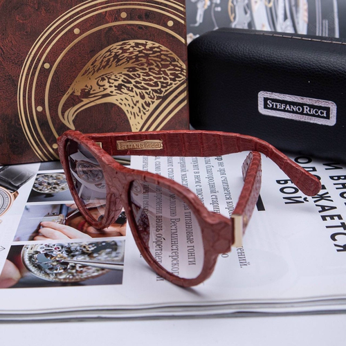 Солнцезащитные очки Stefano Ricci со вставками питона