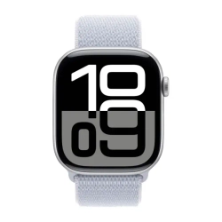 Apple Watch Series 10, 46 мм, серебристый алюминий, спортивный браслет цвета "Blue Cloud"