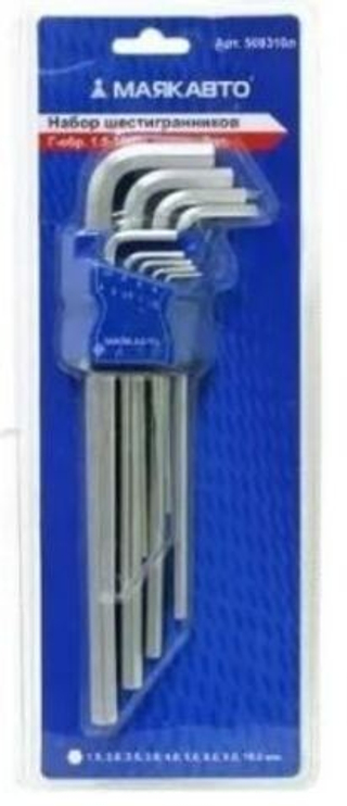 Набор шестигранников  9пр (1,5-10мм) удил. МАЯКАВТО™ 509310л