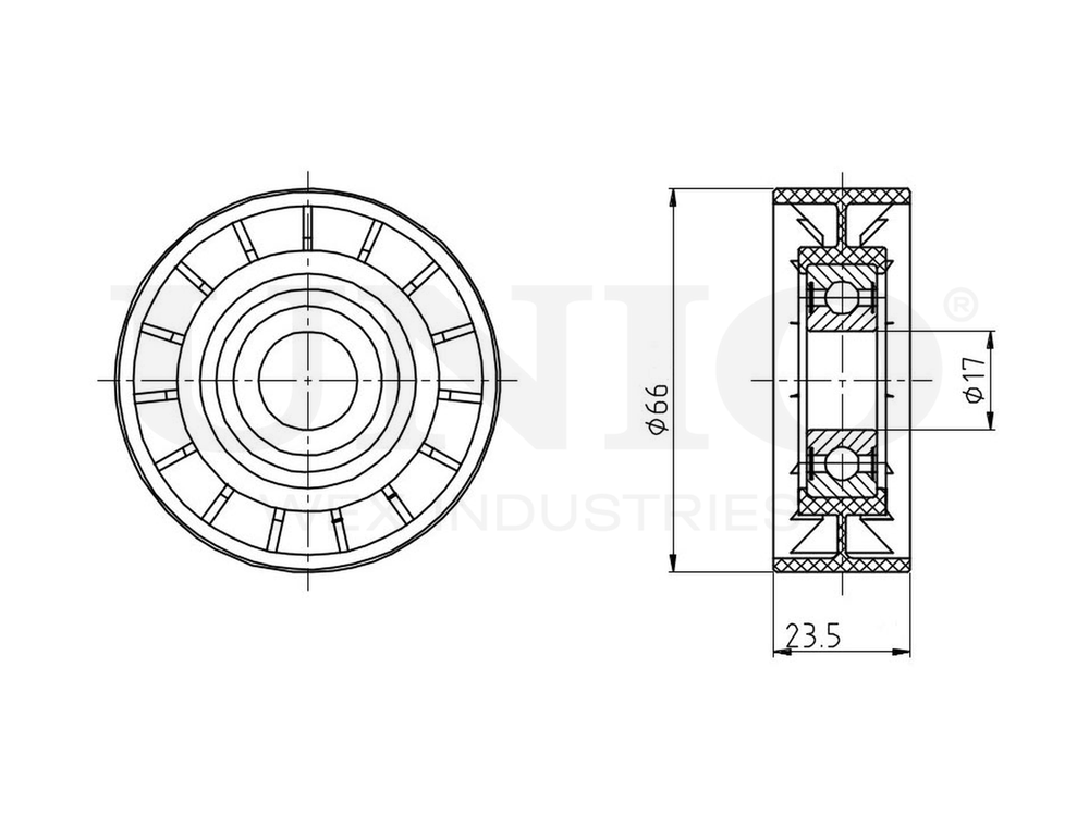 Ролик натяжной приводного ремня UNIO TNS-10052