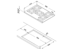 Газовая стеклянная варочная Korting HGG 7835 CTN