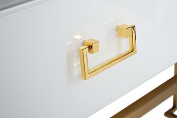 KFG070 Консоль 2 ящика белая/золото 120*42*77см