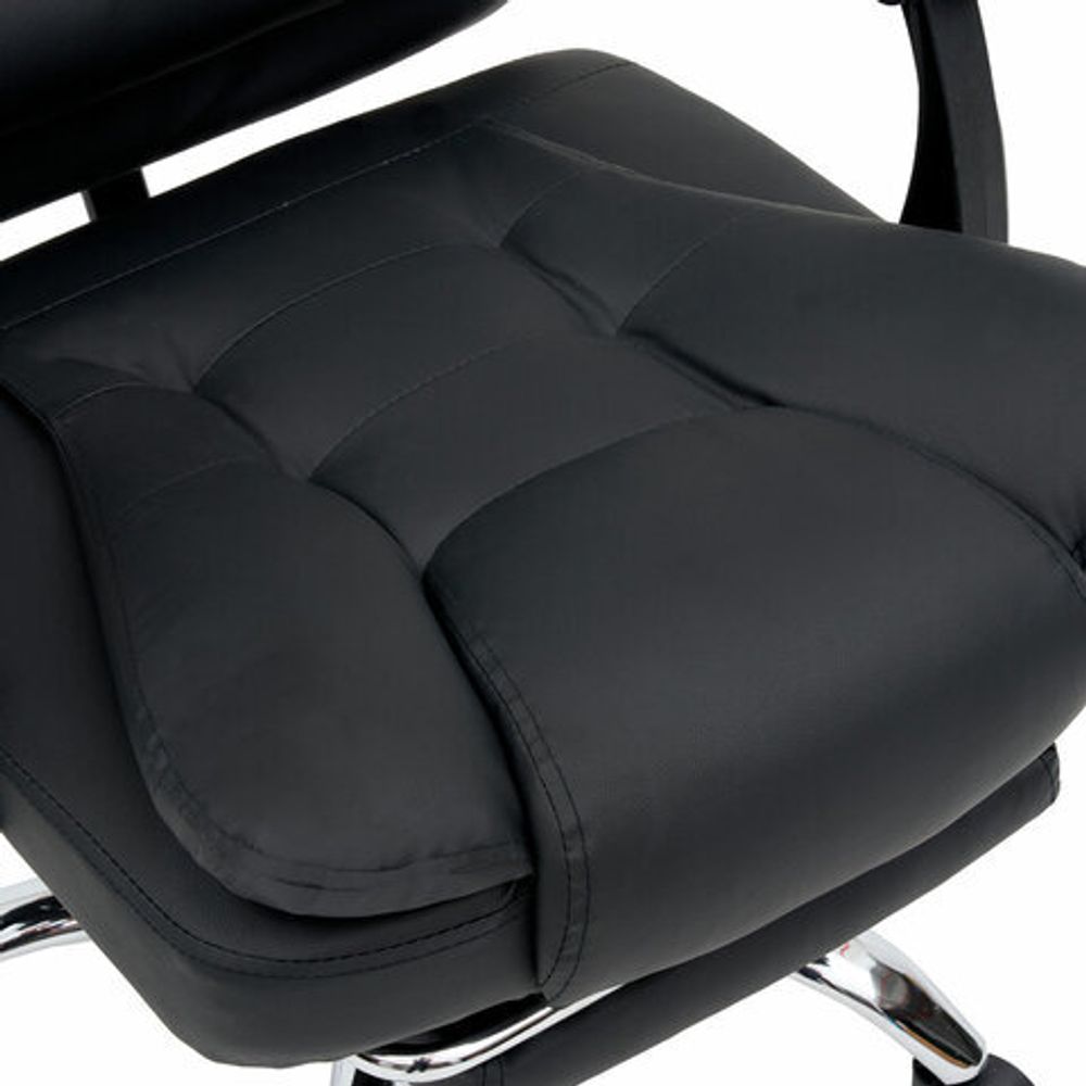 Кресло офисное CROMEX (КРОМЕКС) "Lounge MS-007", подножка, 6 массажных модулей, экокожа, черное, 532960