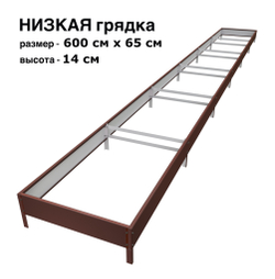 Оцинкованная грядка 600см x 65см высота 14см с полимерным покрытием RAL 8017 шоколад | АЙГРЯДКИ!