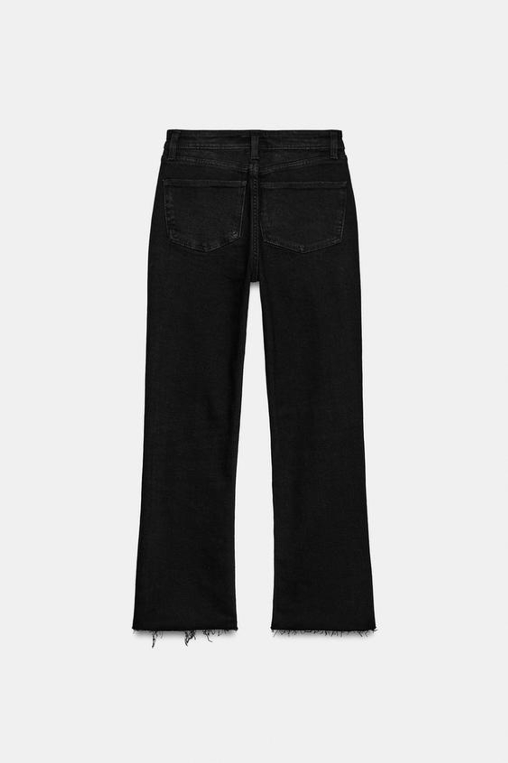 ZARA ДЖИНСЫ TRF CROPPED FLARE С ВЫСОКОЙ ПОСАДКОЙ, ЧЕРНЫЙ