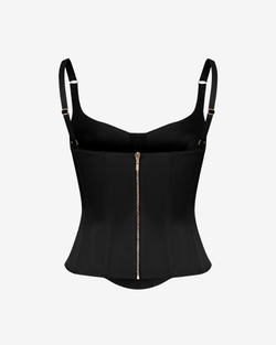 Топ-бюстье корсетного типа из атласа