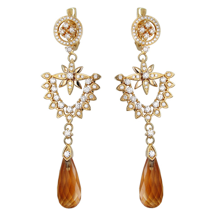 Серьги с бриллиантом  из комбинированного золота JA-S-685103-1