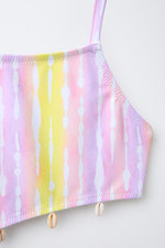 6–14 лет/ Купальник tie dye с ракушками и вырезами