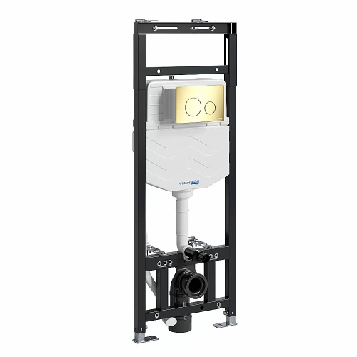 Инсталляция для унитаза WasserKraft Alme 15TLT.010.ME.PG02 кнопка золото глянец