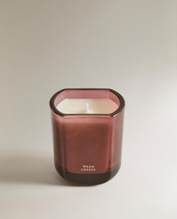 Zara Home Свеча ароматическая Warm Cherry 220 г, растительный воск, аромат фруктовый, Персиковый