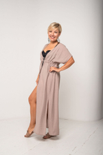 Платье длинное летнее пляжное легкое с запахом и разрезами для отдыха на море и в городе