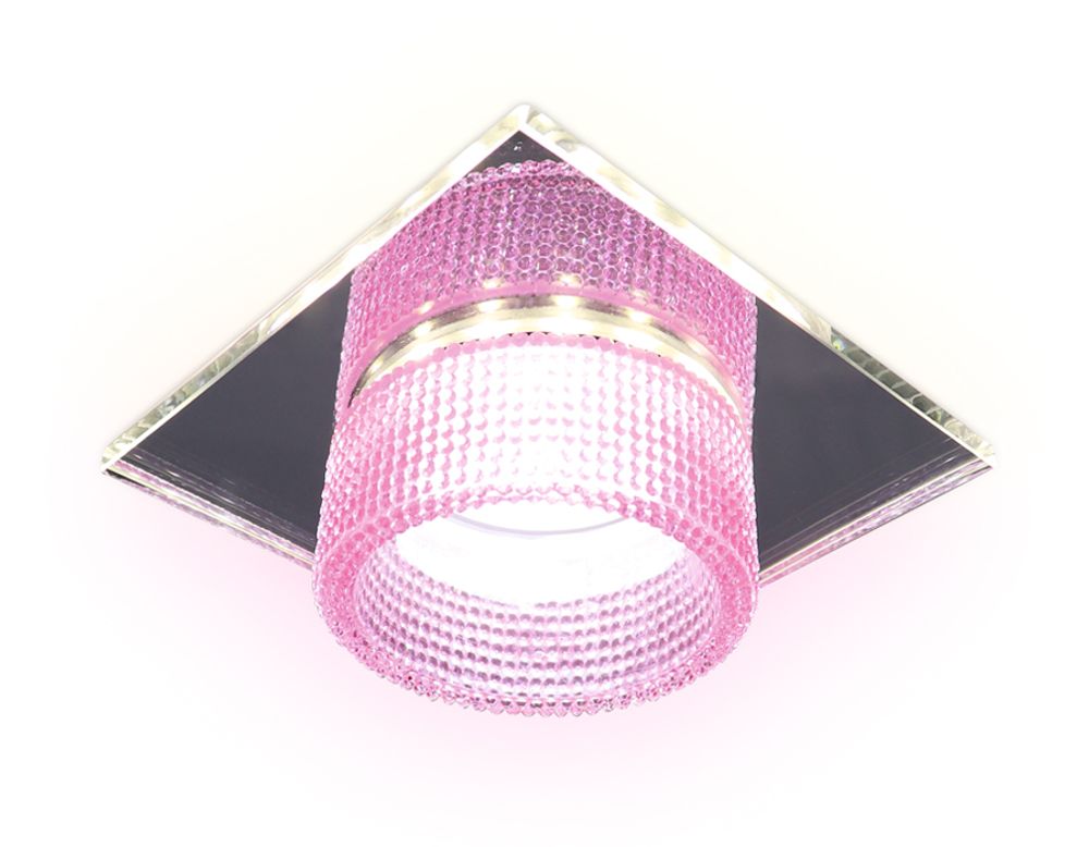 Встраиваемый точечный светильник TN356 CH/PI хром/розовый GU5.3+3W (LED COLD) 95*95*45