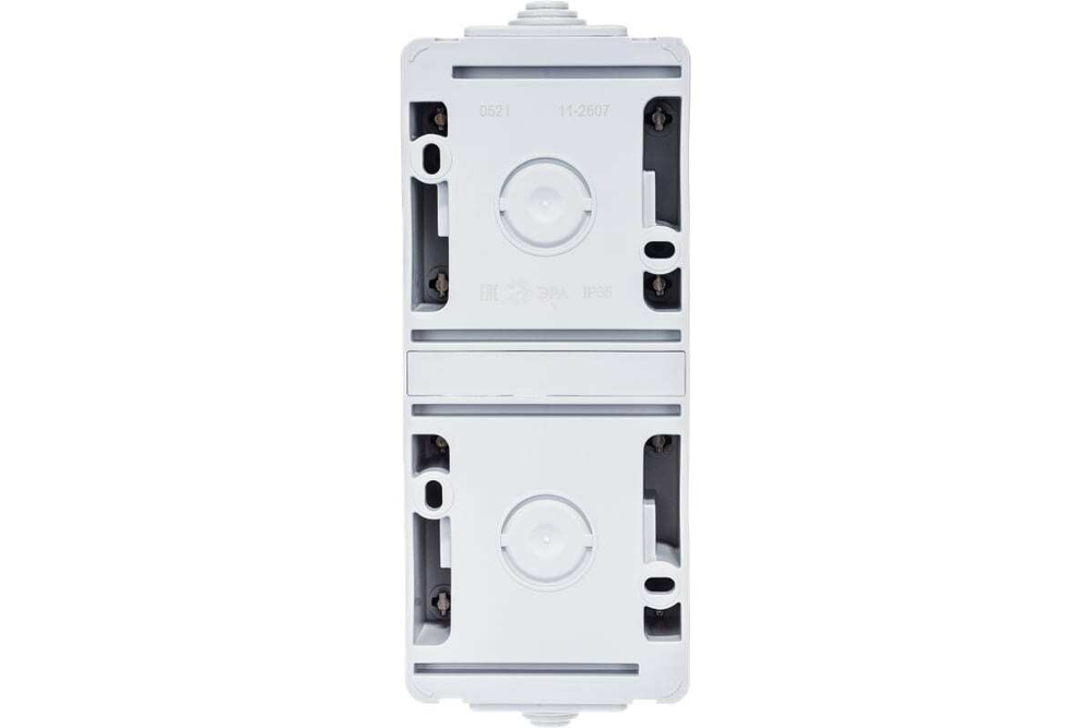 Розетка 2-местная накладная вертикальная IP65, 16A-250В, серый Эксперт ЭРА