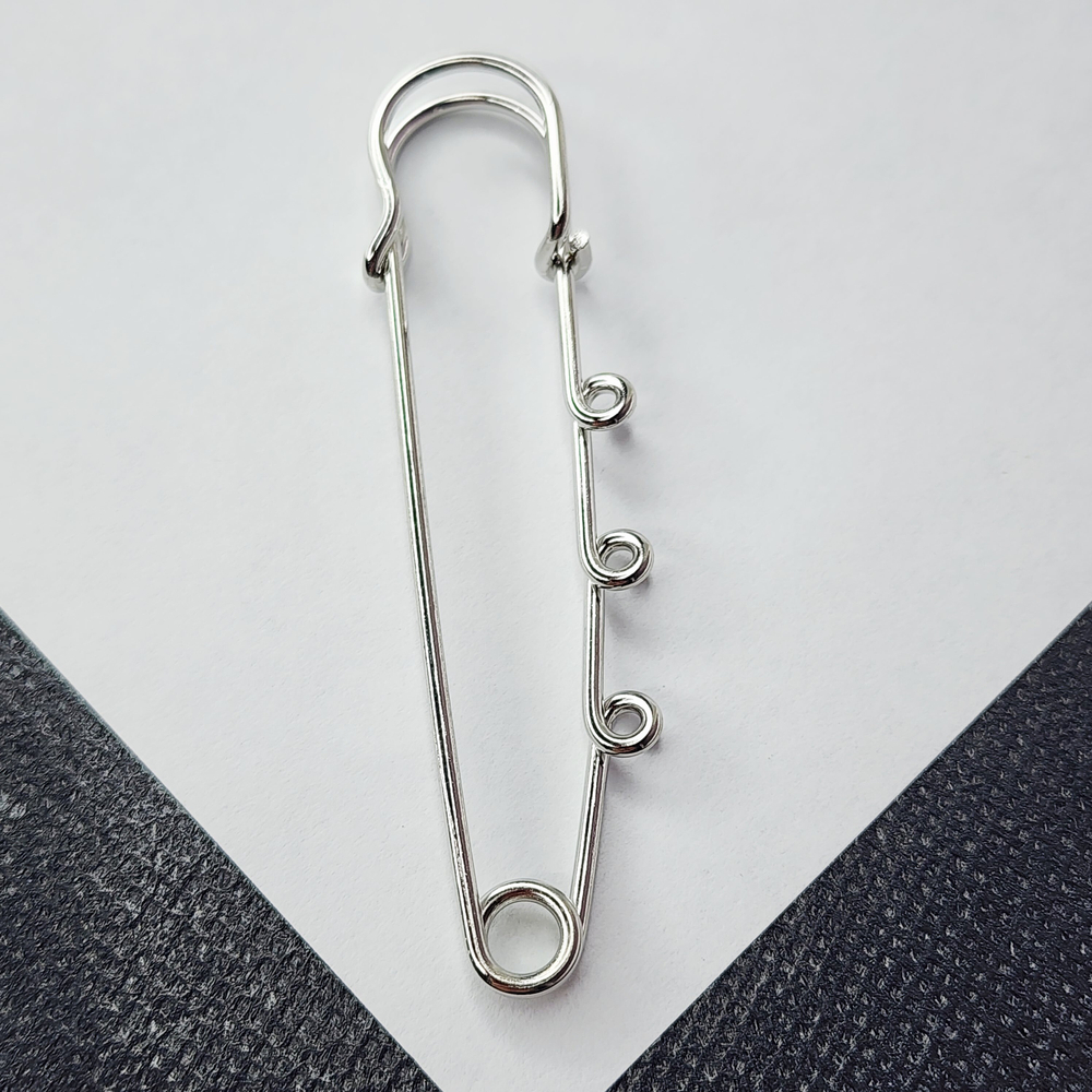 Броши булавки, сталь, позолота, 68мм, цена за набор 2 шт