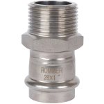 ROMMER Переходник с НР 28x1" из нержавеющей стали прессовой