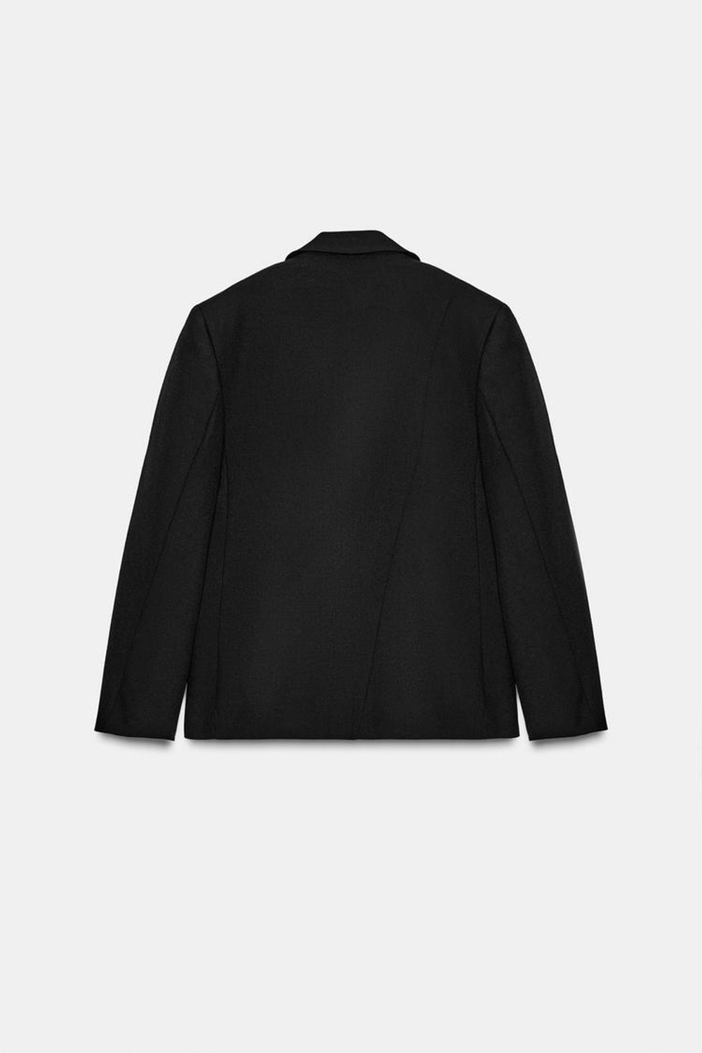 ZARA БЛЕЙЗЕР ИЗ 100% ШЕРСТИ — ZW COLLECTION LIMITED EDITION, ЧЕРНЫЙ