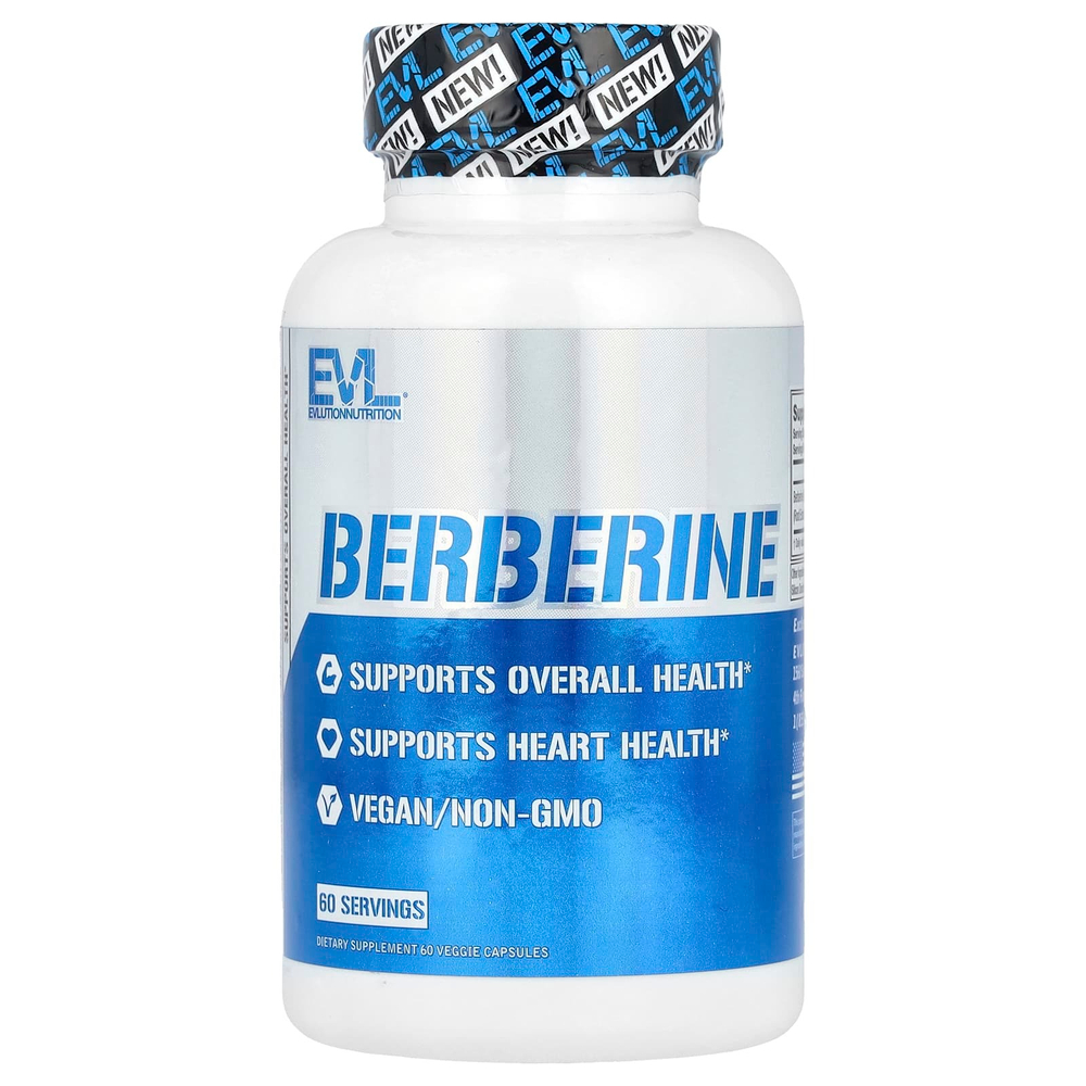 EVLution Nutrition, берберин, 60 растительных капсул (500 мг в 1 капсуле)