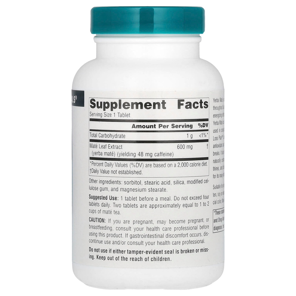 Source Naturals, Парагвайский чай (мате), 600 мг, 90 таблеток