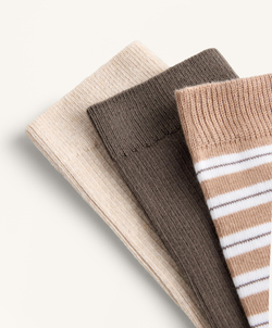 OYSHO Три пары классических носков из смесового хлопка, темный серо-коричневый