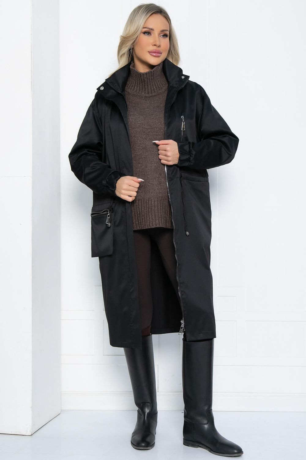 Плащ Весна близко (черный) Б12513-7 LT Collection