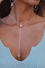 Колье «Дуо» с розовым кварцем