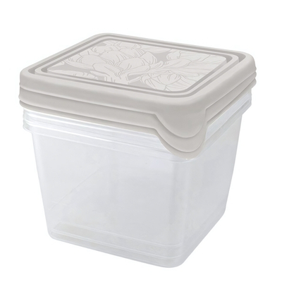 Набор контейнеров для продуктов HELSINKI Artichoke 3 шт. 0,75 л квадратные пепельный жемчуг