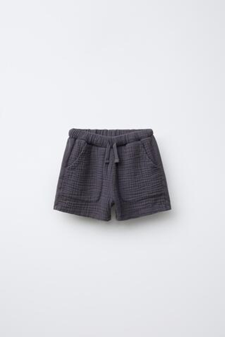 ZARA ОДНОТОННЫЕ ШОРТЫ, АНТРАЦИТОВО-СЕРЫЙ