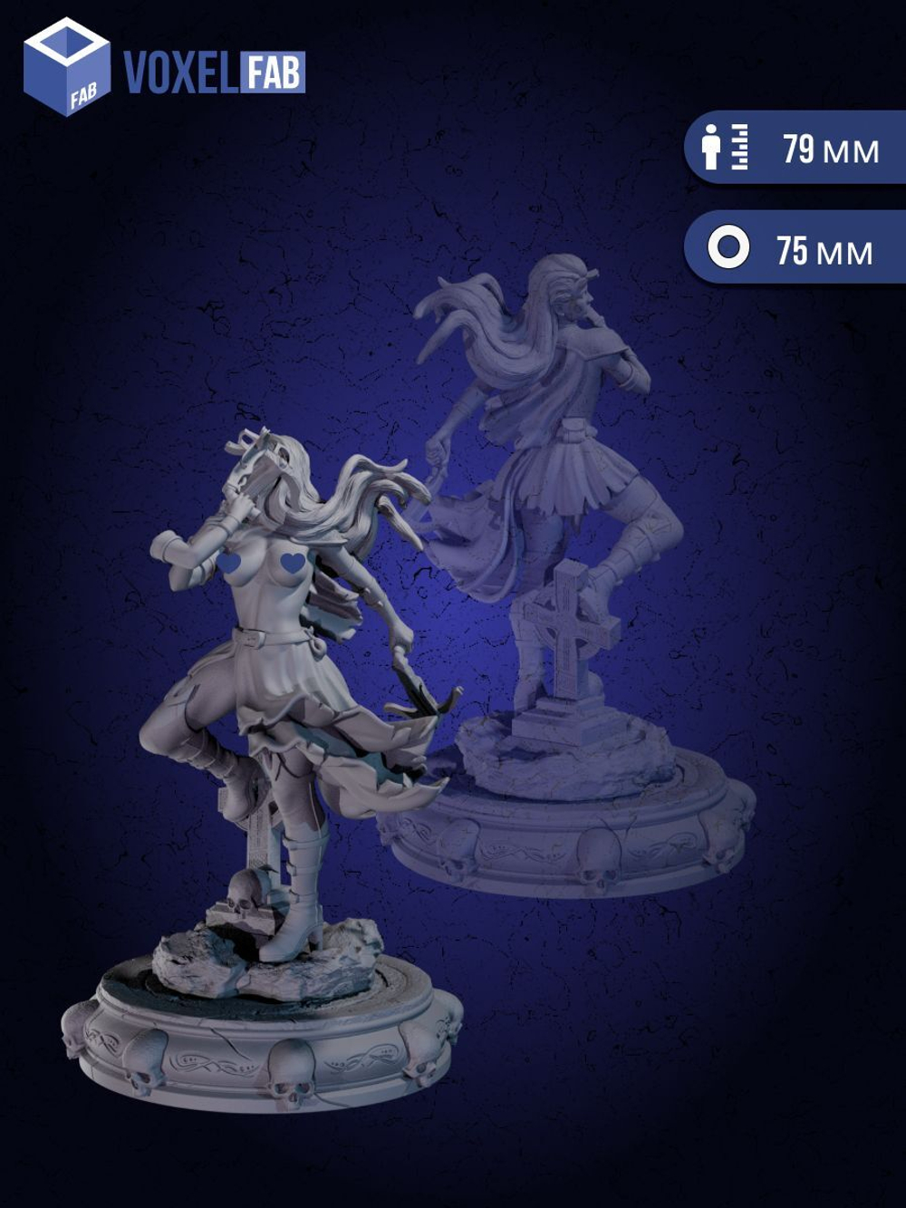 Демоническая Охотница +18. Фигурка/модель под покраску