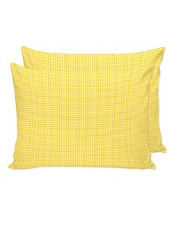 Постельное белье Сказка "Желтая клеточка" семейное Наволочка 50х70 см 2 шт Простынь 240х215 см Пододеяльник 145х215 см(2шт) , перкаль